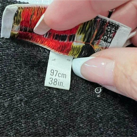 Sold Vintage James Pringle Lambswool Scotland Charcoal Gray Cardigan Sweater Me - Picture 4 of 5